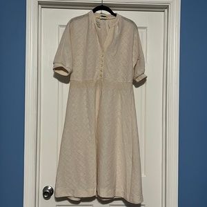 Vintage 70s Sears cream knit dress